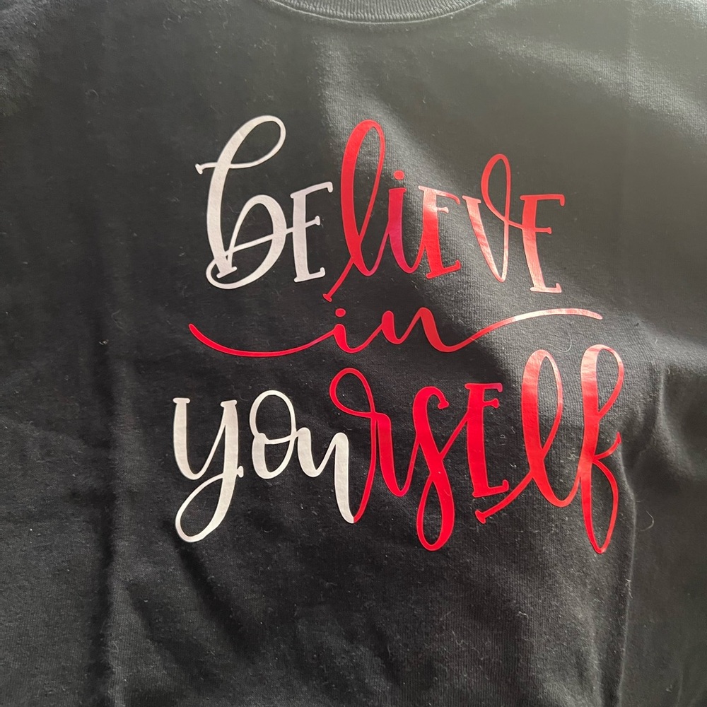 Women’s Inspirational Black T-Shirt size L